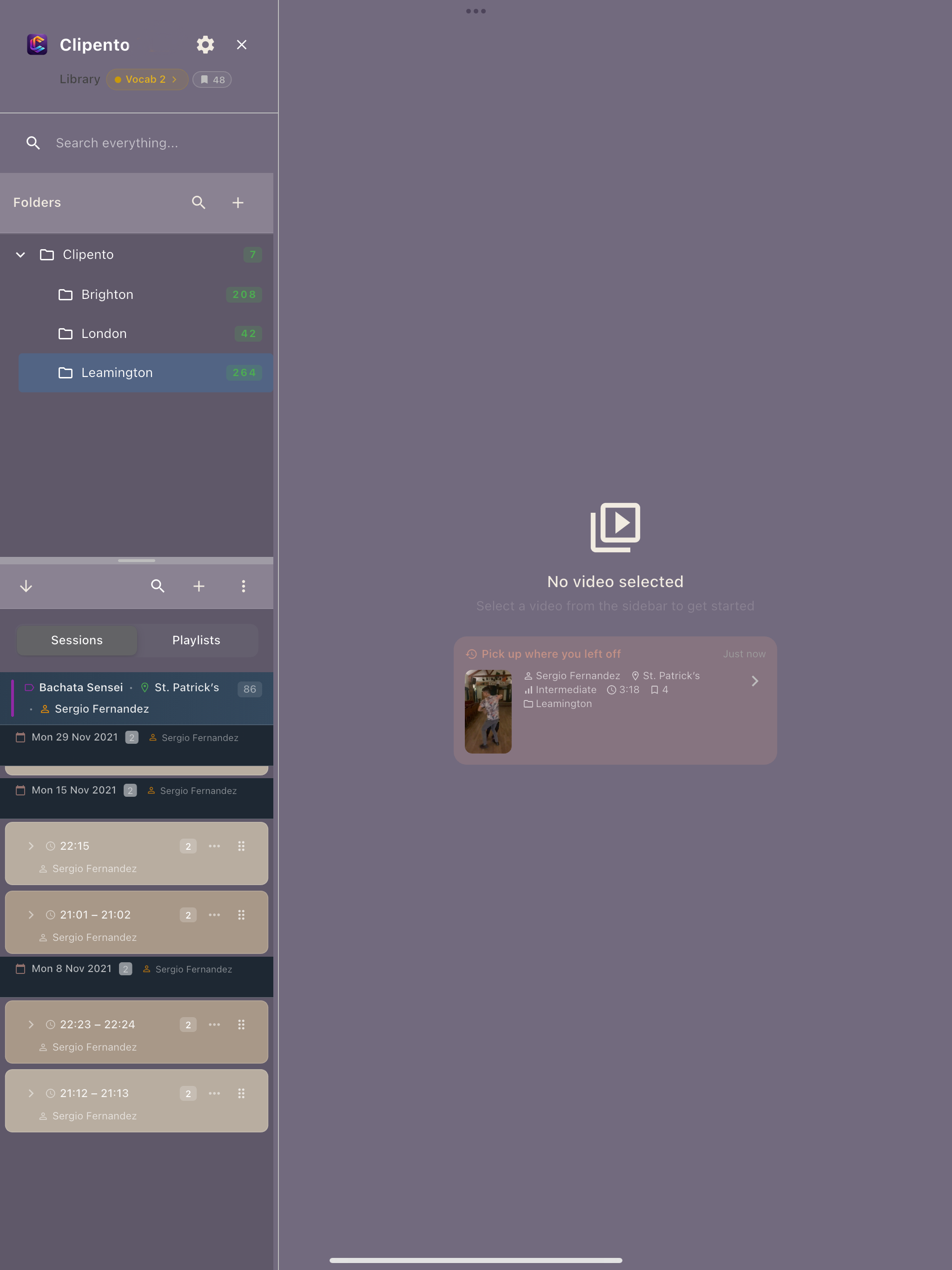 Clipento library on iPad